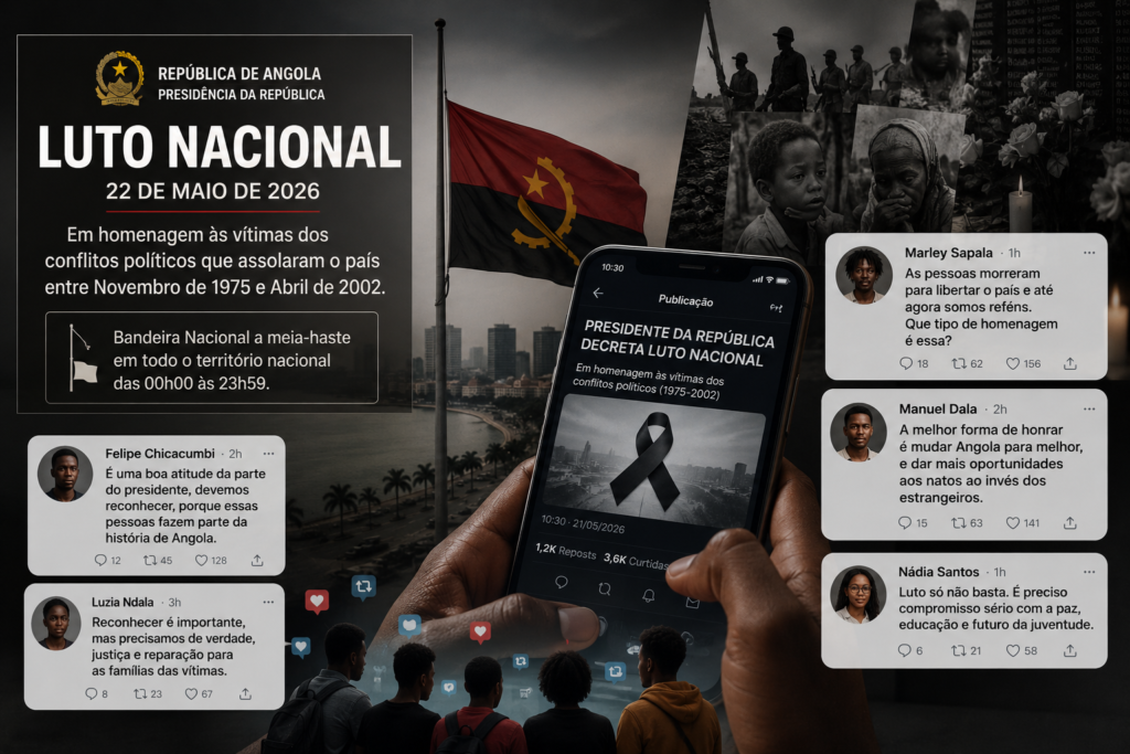 Luto nacional divide opiniões de jovens e reacende debate sobre feridas históricas em Angola